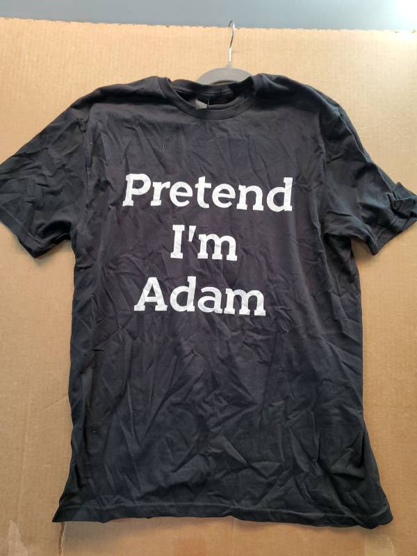 lot 27690 image: Pretend Im Adam Novelty Graphic T-Shirt L - Retail $12