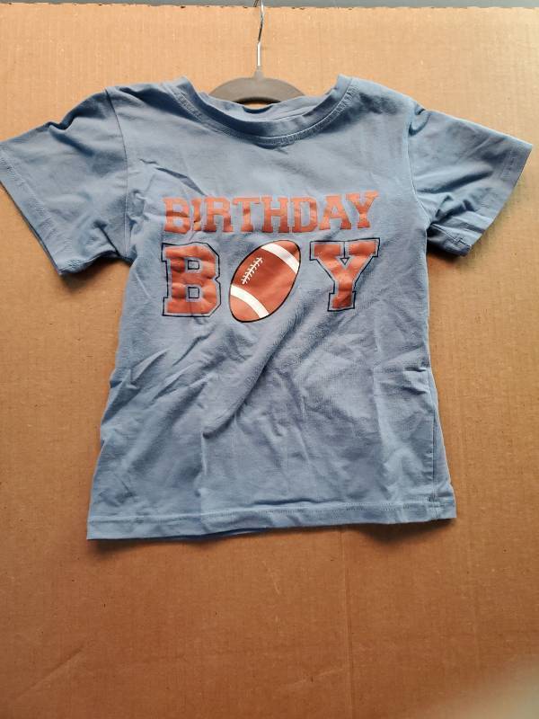 lot 27697 image: Boys Birthday Boy Football Graphic T-Shirt Y7 - Retail $8