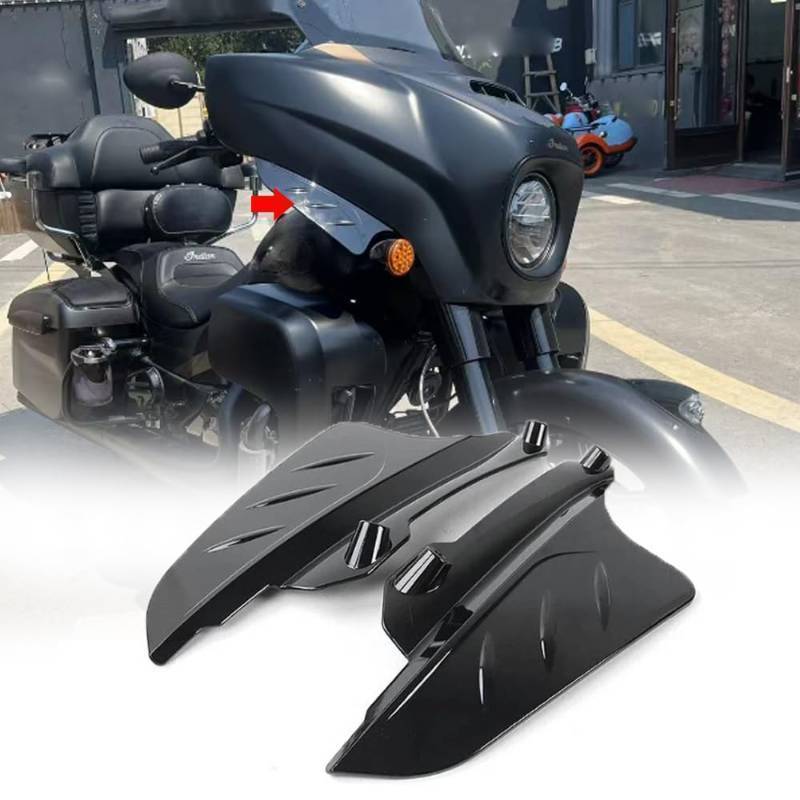 lot 55524 image: Accessories Air Deflector Kit Front Wing Deflectors Fairings for Indian Chieftain Dark Horsefor Chieftain Limited Roadmaster Limited Models 2019-2024 2023 (Black Color) - Retail $92