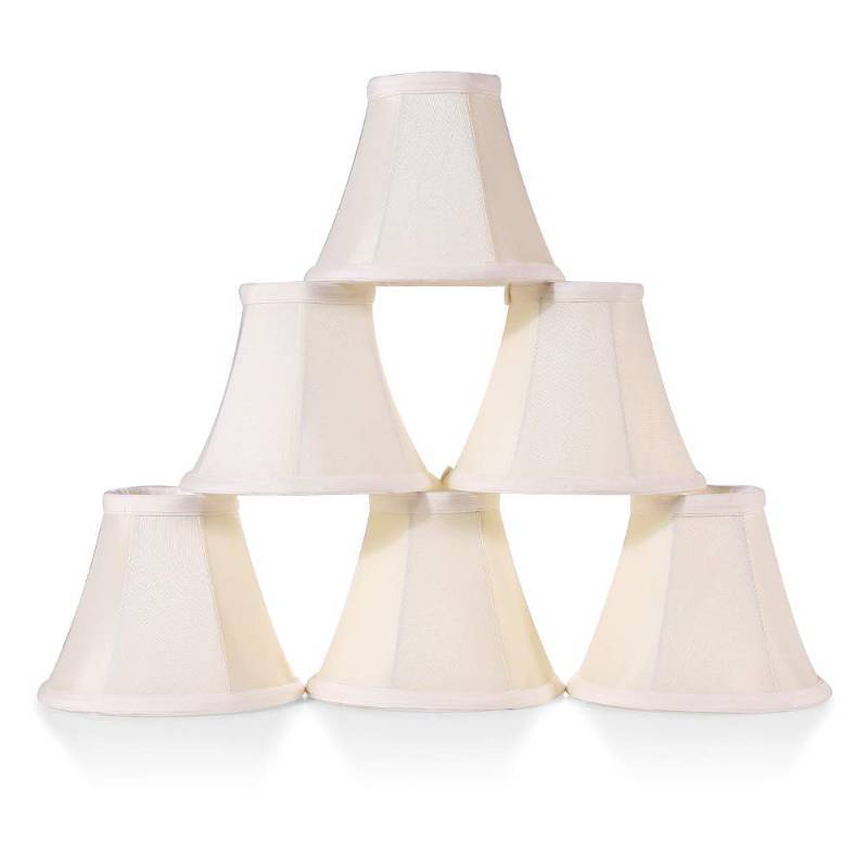 lot 58706 image: Chandelier Shades, ONLY FOR CANDELABRA BULBS, Clip-on Fitter Lamp Shades, 3 X 6 X 5, 6 pcs Set - Retail $40