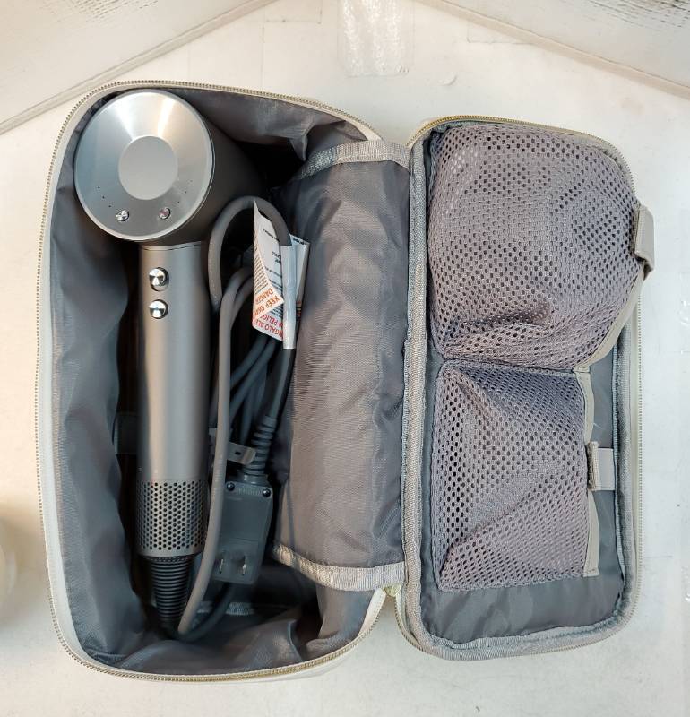 lot 35380 image: Hair Blower Dryer, High Speed Hair Dryers Ionic for Curly Hair, Quiet Thermo-Control Portable Hair Dryer with Diffuser and Nozzle for Home Travel. POWERS ON BUT DOESNT WORK. - Retail $29