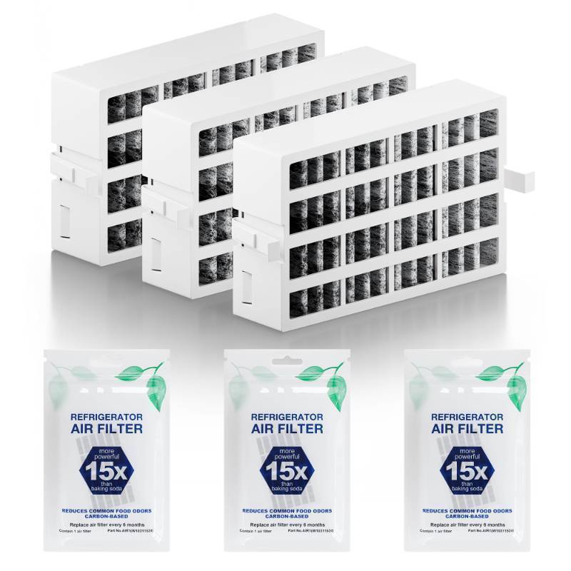 lot 15684 image: AIR1 Refrigerator Air Filter Cartridge Replacement for Whirlpool Kenmore Refrigerator Compatible with Fresh Flow Refrigerator Air Filter, 3 Pack, White - Retail $14