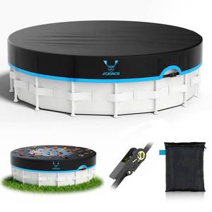 lot 38759 image: 16 Foot Round Winter Pool Cover, Upgraded Seamless Side Design - Retail $53