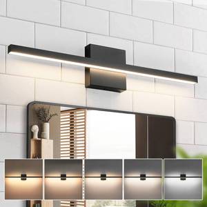 lot 38764 image: Black Bathroom Vanity Light for Bathroom 24 inch 14W Dimmable 5CCT Bathroom Lighting Fixtures Over Mirror, Modern Black LED Vanity Light Bar - Retail $55