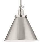 Progress Lighting P500325-009 Transitional One Light Pendant from Hinton Collection in Pewter, Nickel, Silver Finish, 12.75x12.25x12.25 - Retail: $124