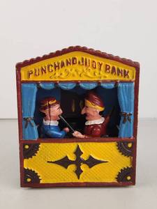lot 46 image: Vintage Cast Iron Punch and Judy Mechanical Bank