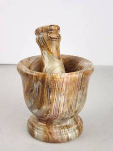 lot 51 image: Onyx Mortar and Pestle Set Natural Stone