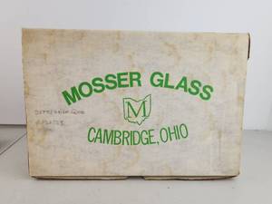 lot 60 image: Vintage Pink Mosser Depression Glass Plates in Box