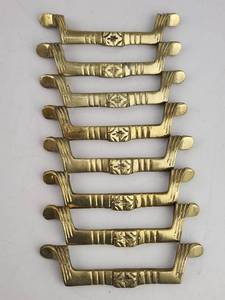 lot 71 image: Decorative Brass Drawer Pulls Set of 8 with Ornamental Details