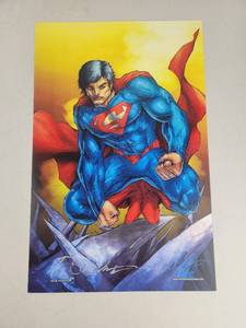lot 91 image: Superman Art Print by Shelby W Robertson Signed