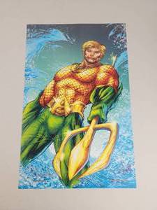 lot 93 image: Aquaman Comic Book Art Print by Shelby W Robertson Signed
