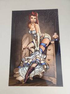 lot 96 image: Mike DeBalfo Pinup Girl Illustration Print Signed