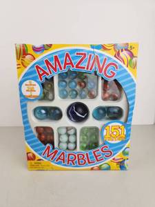 lot 105 image: Amazing Marbles 151 Piece Set with Shooters Game Marbles 25mm 16mm 35mm New