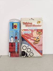 lot 115 image: Talking View-Master 3-D Cartridges Its Your First Kiss Charlie Brown Peanuts Enamel Pen