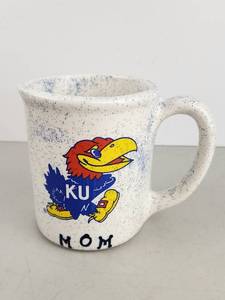 lot 130 image: University of Kansas Jayhawks Speckled Ceramic Mug MOM