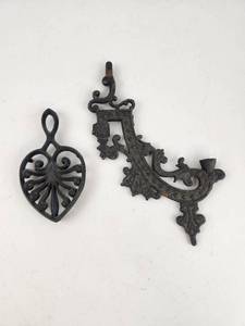 lot 164 image: Cast Iron Ornamental Pendants Lot of 4 Decorative Hardware - Item Duplicated - Item Halted