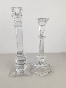 lot 182 image: Towle Lead Crystal Candlesticks Pair Made in Czech Republic