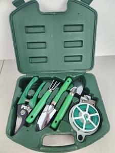 lot 203 image: Garden Tool Set with Case, Pruners, Cultivator, Shears, Wire and More