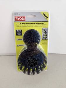 lot 205 image: Ryobi 2 Pc Hard Bristle Brush Cleaning Kit New