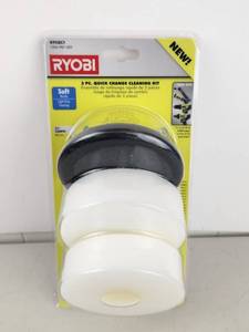 lot 206 image: Ryobi 3 PC Quick Change Cleaning Kit A95QC1 3.5 inch Soft Sponge Pad New