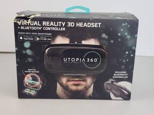 lot 211 image: Utopia 360 Virtual Reality 3D Headset with Bluetooth Controller