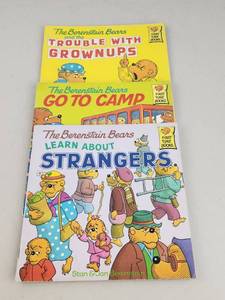 lot 233 image: Vintage Berenstain Bears 3 Book Lot Trouble with Grownups Go to Camp Learn About Strangers First Time Books