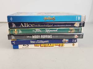 lot 240 image: Disney DVD Blu-ray Lot 6 Films Boxtrolls Alice Foxhound Mary Poppins Wizard Oz Guardians