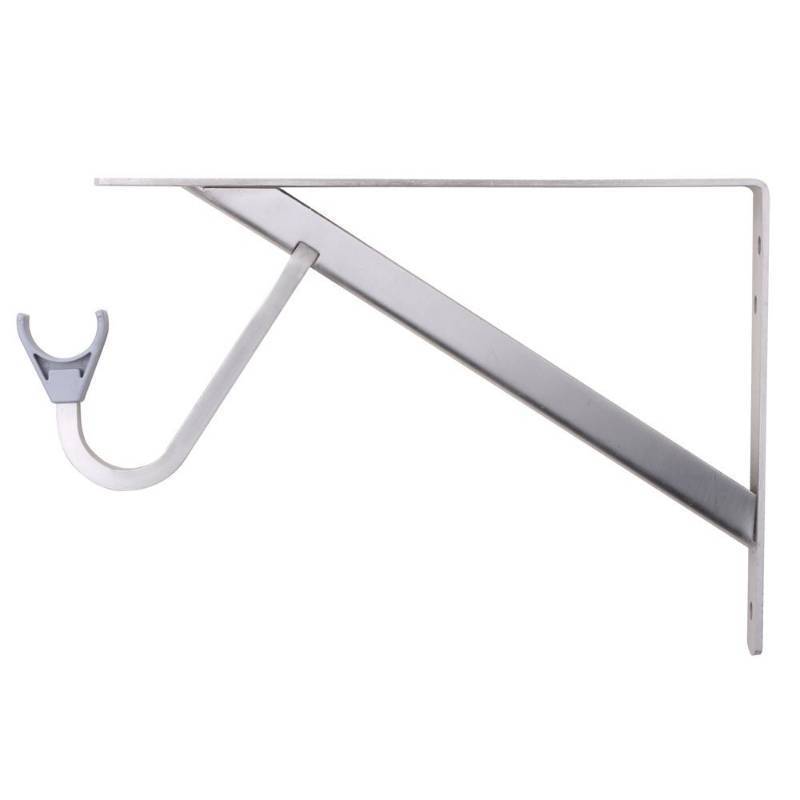 lot 16773 image: Closet-Pro HD RP-0495-BN Heavy Duty Shelf & Rod Bracket, Brushed Nickel - Retail $15