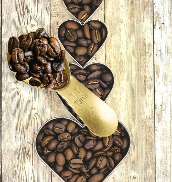 lot 58796 image: 1 Pack Coffee Scoop, 1 Tablespoon, Stainless Steel Measuring Spoons for Ground Coffee, Sugar, Protein Powder, Tea Leaves (1, Gold, 15 ml) - Retail $4