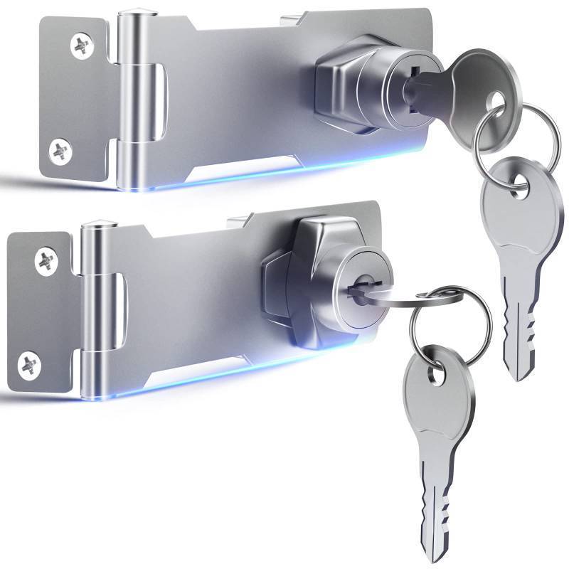 lot 58843 image: 3 Inch Zinc Alloy Chrome Finish Cabinet Lock with Key - Retail $10