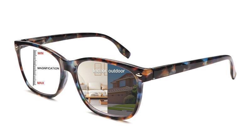 lot 58890 image: Progressive Multifocal Reading Glasses for Women Photochromic Gray Sunglasses Blue Light Block Stylish Ladies Readers (1 Mix Color, 2.0, x) - Retail $10