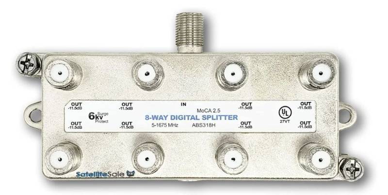 lot 58909 image: 8-Way Digital Splitter MoCA 2.5 ABS318H, Silver - Retail $19