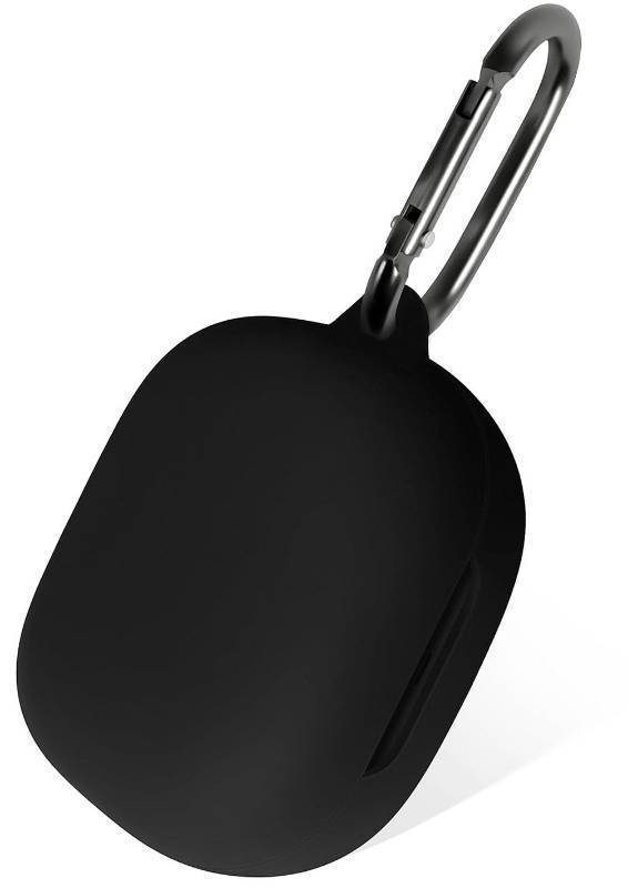 lot 38472 image: Silicone Case for SHOKZ OpenFit 2, Soft Flexible Scratch Resistant Protective Cover with Carabiner (Black) - Retail $6