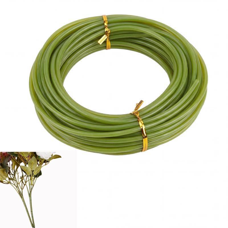 lot 38499 image: Plastic Flower Stems Tubing, 32.8ft Green Roll Flexible Pipe for Giant Flowers, Plastic Tubes for Flower Stems, 4mm Inner Diameter, Perfect for Artificial Floral DIY & Bouquet Making - Retail $10