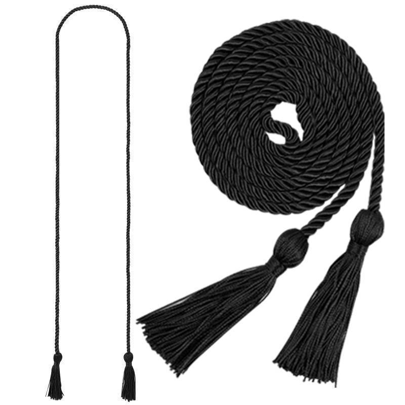 lot 72977 image: Graduation Honor Cord 68 Grad Braided Honor Cords with Tassel Honor Rope Grad Cords for Graduation Students Bachelor Master Doctoral Gown Grad Decor (Black) - Retail $6