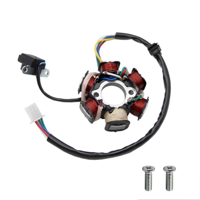 lot 73035 image: 6 Coil 5 Wire GY6 Stator Magneto 6 Coil Pole for GY6 50cc 125cc 150cc Chinese ATV Quad Bike Dune Buggy Go Kart UTV Moped Scooter 4 Wheeler 139QMA 139QMB 152QMI Engine Buyang JCL Peace - Retail $17
