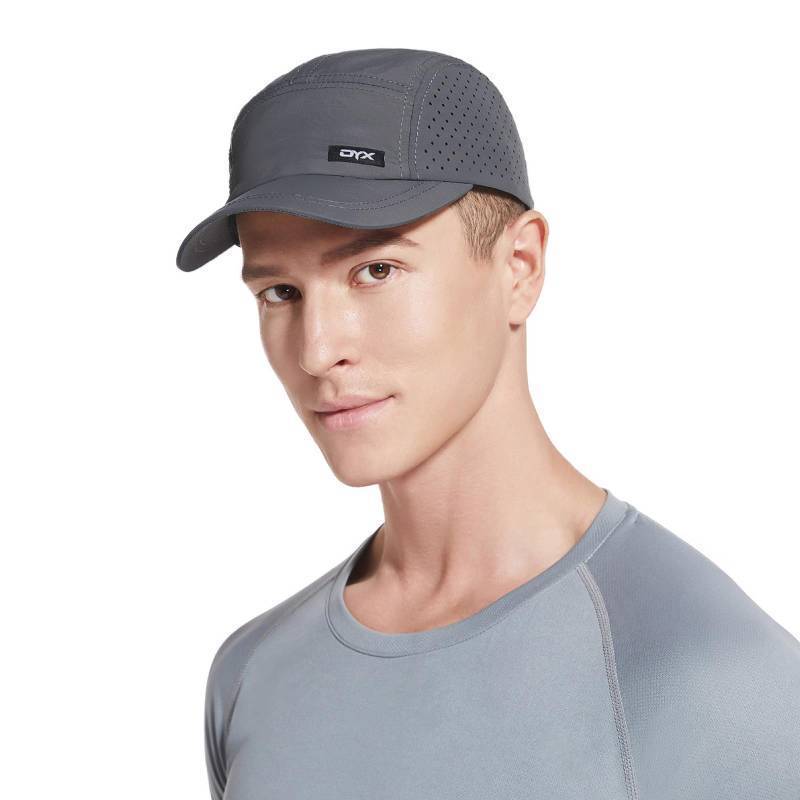 lot 73165 image: 5cm Short Brim Baseball Caps Mens Sports Quick Dry Breathable Cap Summer Ultra-Thin Short Bill Umpire Hats Q2421 Dark Grey - Retail $16