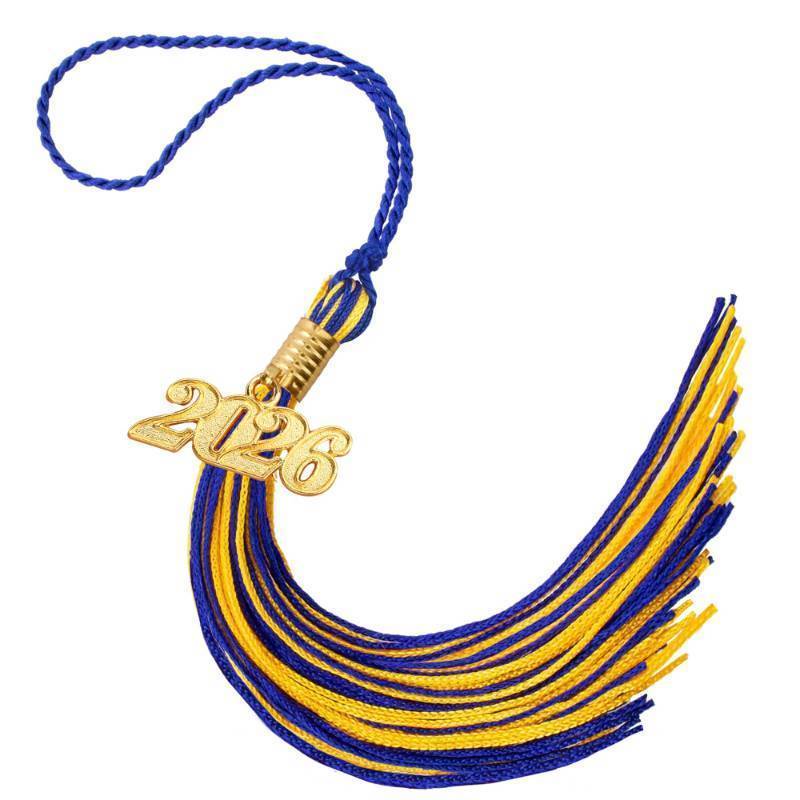 lot 28442 image: Tassel Graduation, Blue and Gold Graduation Tassel, 2026 Tassel Charms for Graduations Cap Decorations, Tassels Memorial Grad Cords for College High School Graduate Hat Ceremonies Accessories - Retail $5