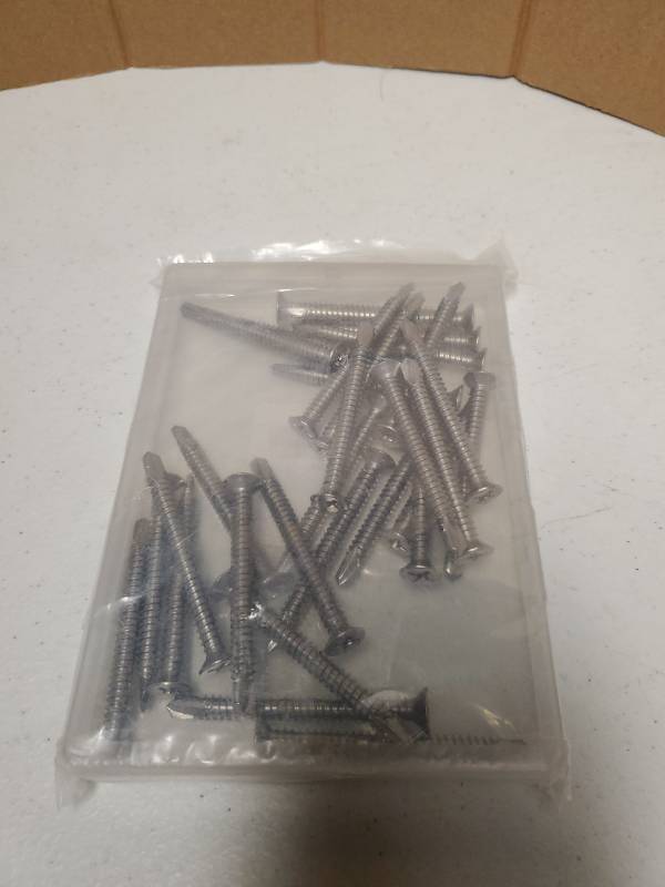 lot 17957 image: #14 x 2-12 (30 Pack) Flat Head Sheet Metal Screws Self-Tapping Screw Phillips Head Self Drilling Screws, 410 Stainless Steel - Retail $10