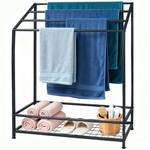 Extra Wide 31.5 Inch Standing Towel Rack, Tall 40 Inch Free Standing Towel Rack with Storage Shelf, 4 Tier Towel Stand for Bathroom Outdoor Poolside - Retail: $65