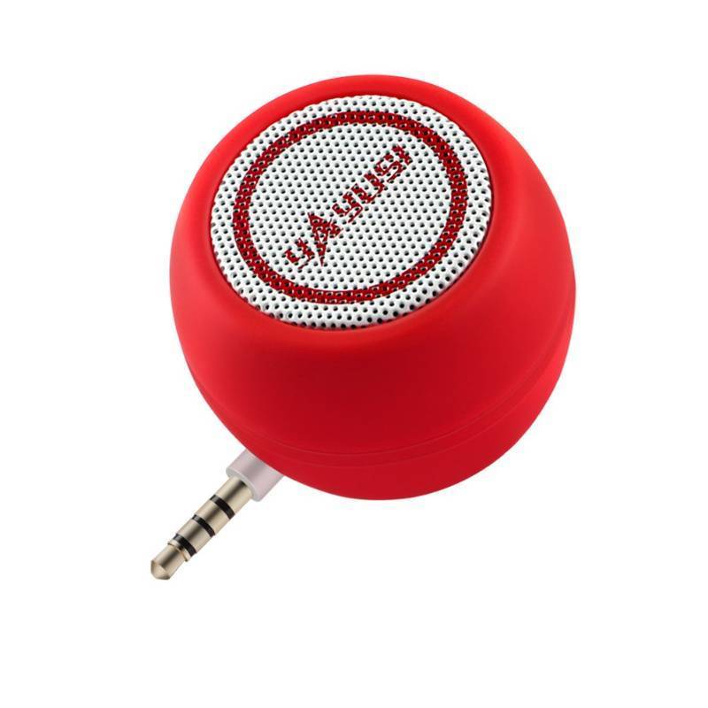 lot 73259 image: Portable Mini Speaker for iPhoneiPadiPodTablet, 3W Cellphone Speaker with 3.5mm Aux Input, Clear Loud Sound in Compact Golf Size Body (Passion Red) - Retail $15
