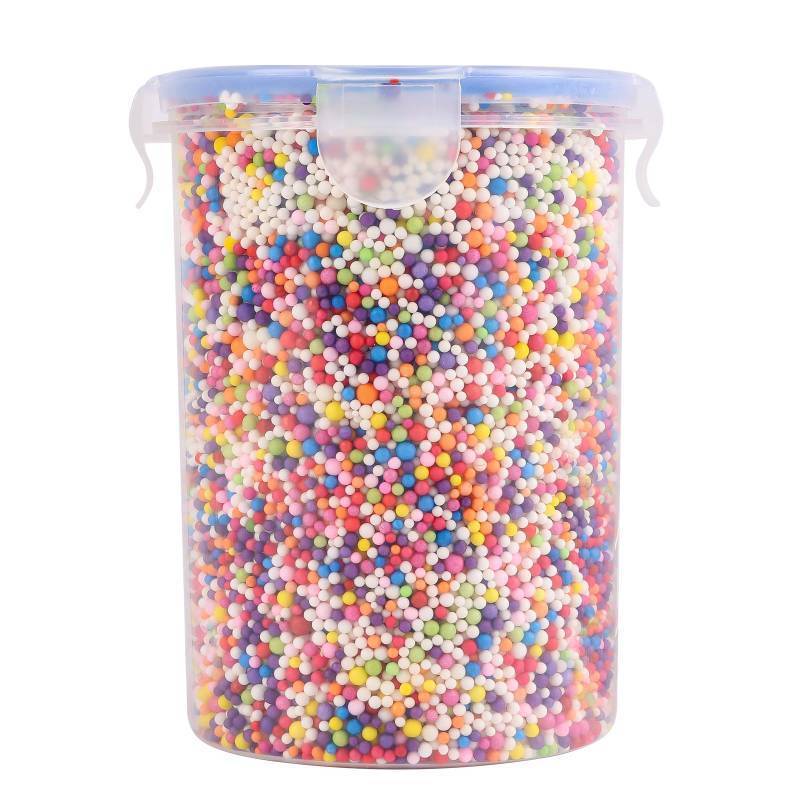 lot 73460 image: Foam Balls Slime Supplies Colorful Foam Beads 2-3mm for Art Homemade Slime, Wedding and Party Decorations - Retail $8