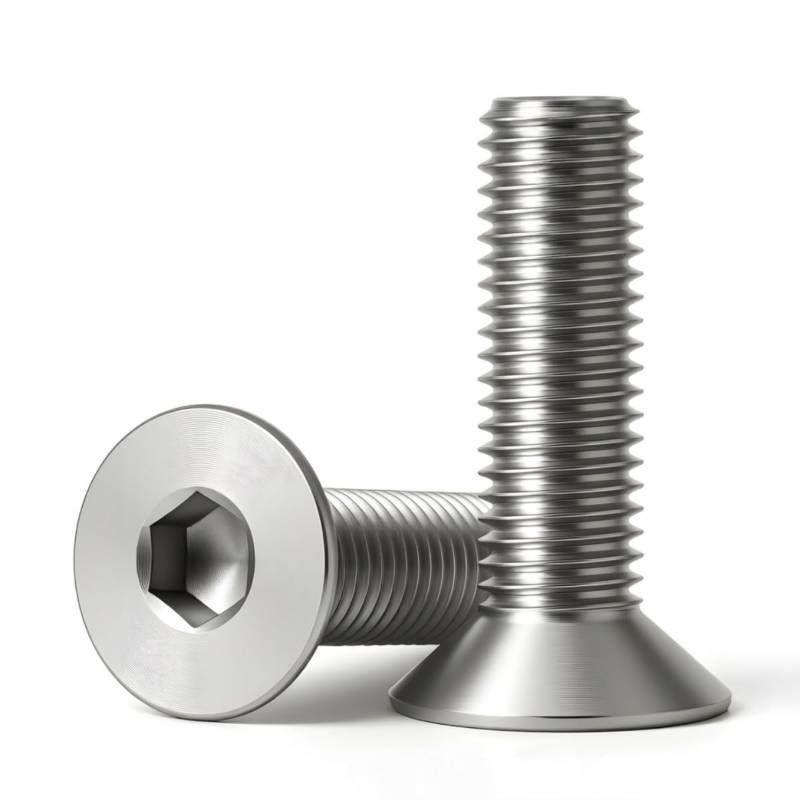 lot 73510 image: M6 x 25mm (30 Pack) Flat Head Socket Cap Screws Countersunk Allen Bolts, 304 Stainless Steel 18-8, Fully Machine Thread, Bright Finish - Retail $8