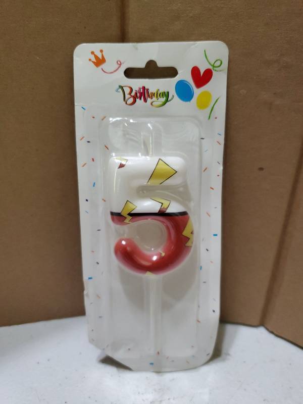 lot 58389 image: Pokemon Themed Number 5 Birthday Candle - Retail $3