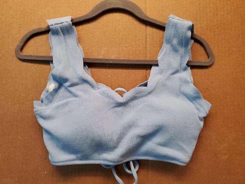 lot 46574 image: Light Blue Ribbed Bikini Top M - Retail $12