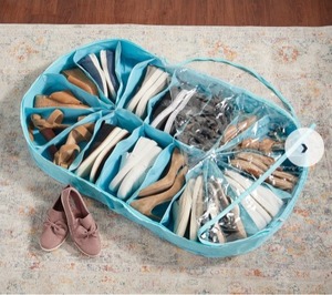 lot 506 image: Shoe-Go-Round 18 Pocket Multi-Use Storage Organizer, Dark Blue