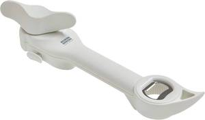 lot 522 image: Kuhn Rikon 5-in-1 Opener for Cans, Bottles & Jars, White, 9x2.75, Turquoise