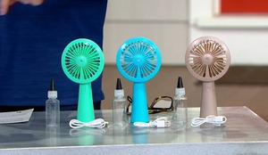 lot 549 image: Set of Three Cascade 4 Cordless Rechargeable Misting Fans