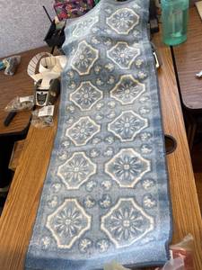 lot 590 image: Nourison BLUE Diamon Damask 20x 50 Washable Accent Rug