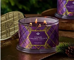 lot 593 image: HomeWorx by Slatkin  Co. scented candle in the Cookie Caramel Crunch fragr